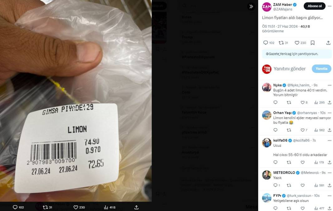 Limonun değil fiyatının suyu çıktı! Limonu durdurabilene aşk olsun - Resim: 11